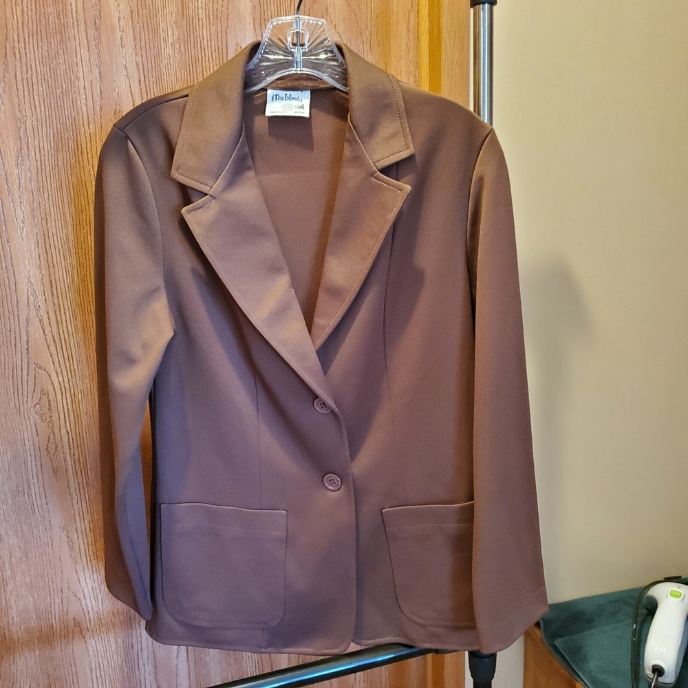Blazer Vintage Double Knit Polyester Jacket Size 9/10 by Fire Islander made USA